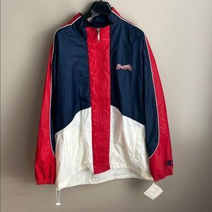 Atlanta Braves VTG Starter MLB windbreaker jacket NWT fullzip baseball size 2XL